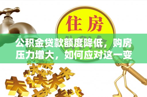 汉南公积金贷款额度降低，购房压力增大，如何应对这一变化？