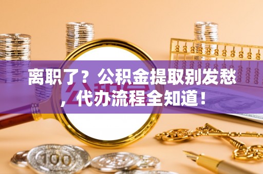 汉南离职了？公积金提取别发愁，代办流程全知道！