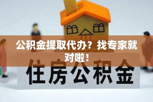 汉南公积金提取代办？找专家就对啦！