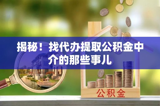 汉南揭秘！找代办提取公积金中介的那些事儿