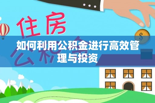 汉南如何利用公积金进行高效管理与投资