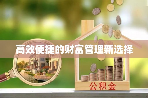 汉南高效便捷的财富管理新选择